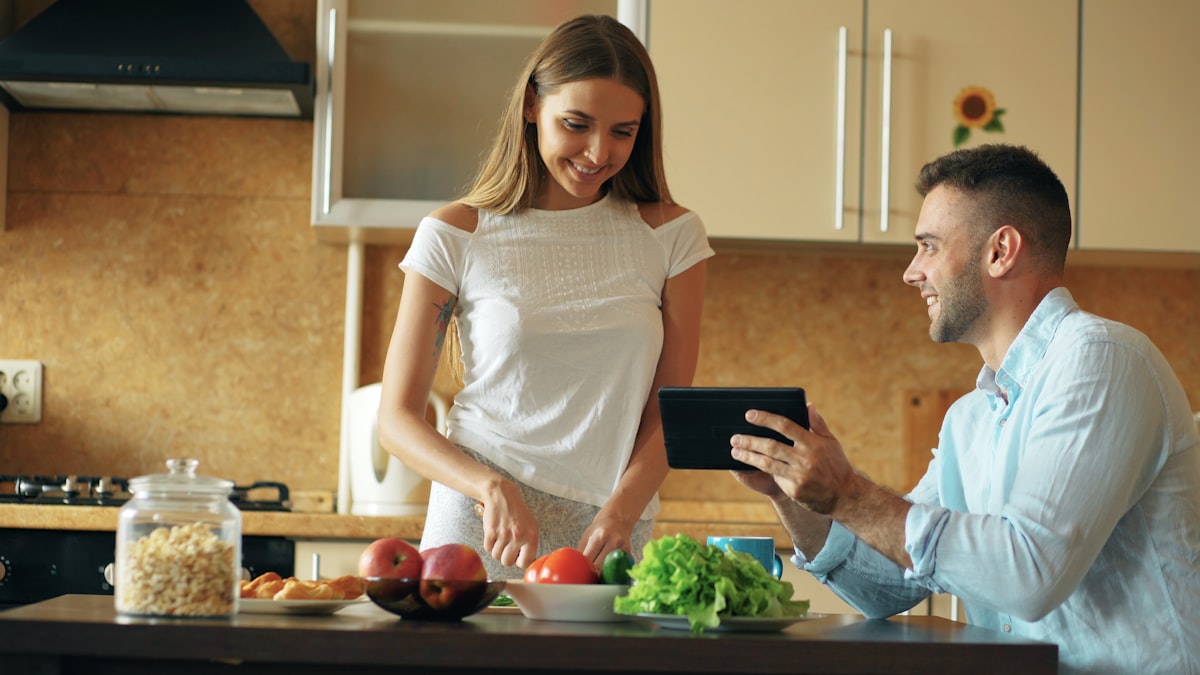 Wholesome dinner with fish and leafy greens